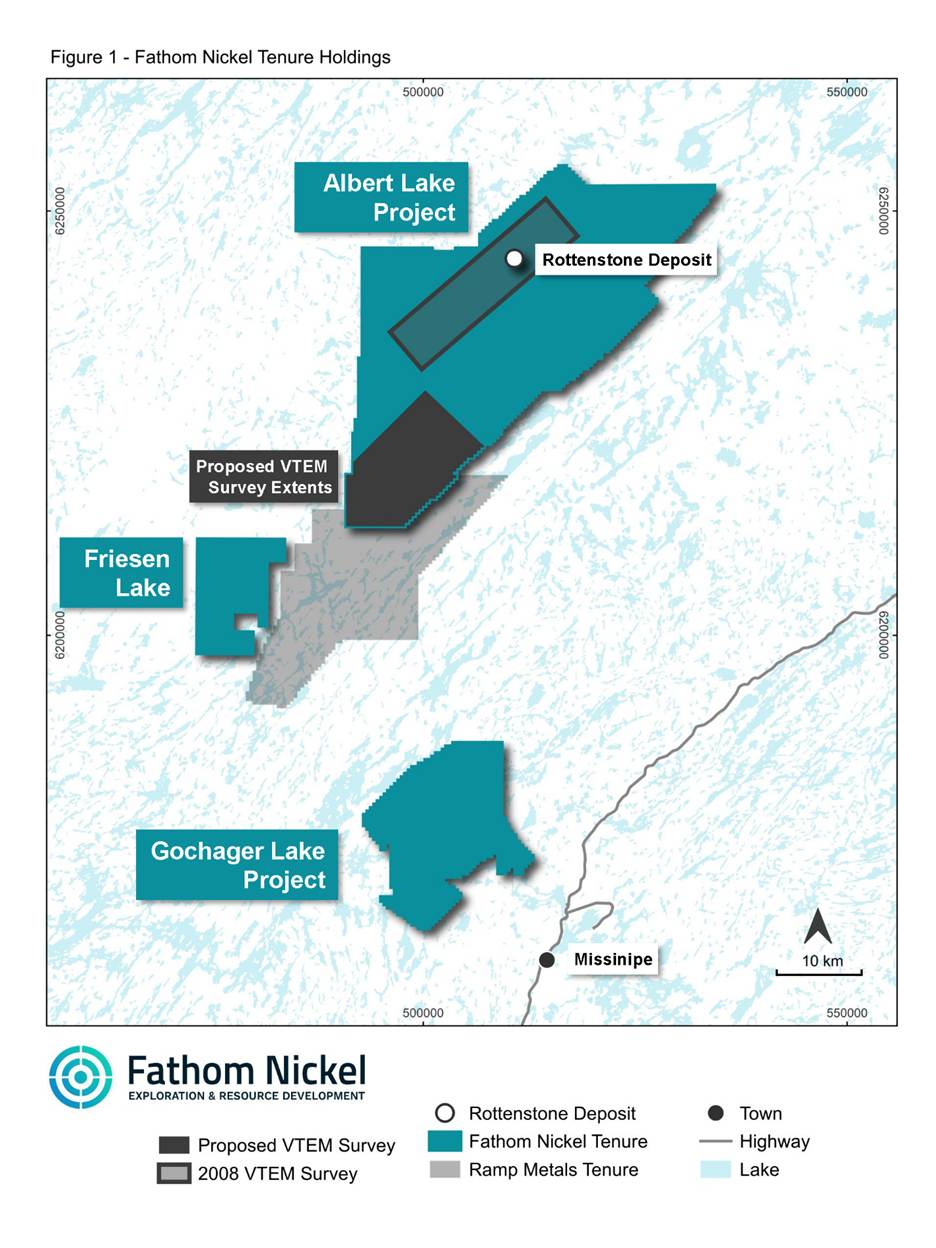 Fathom Nickel Engages Geotech Ltd. To Plan a VTEM(TM) Plus Survey at The South Albert Lake Project Area