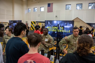 As part of Disasterville, a new mixed-reality experience from the Army National Guard, high school students around the country have the opportunity to speak with Army National Guard recruiters to learn more about the Guard service, including the Guard’s role in disaster relief efforts.